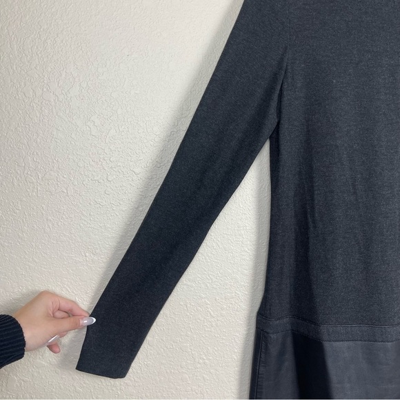 Theory Keiran Classical Black Drop Waist Lambskin Leather Dress Size Small Women - Picture 5 of 11